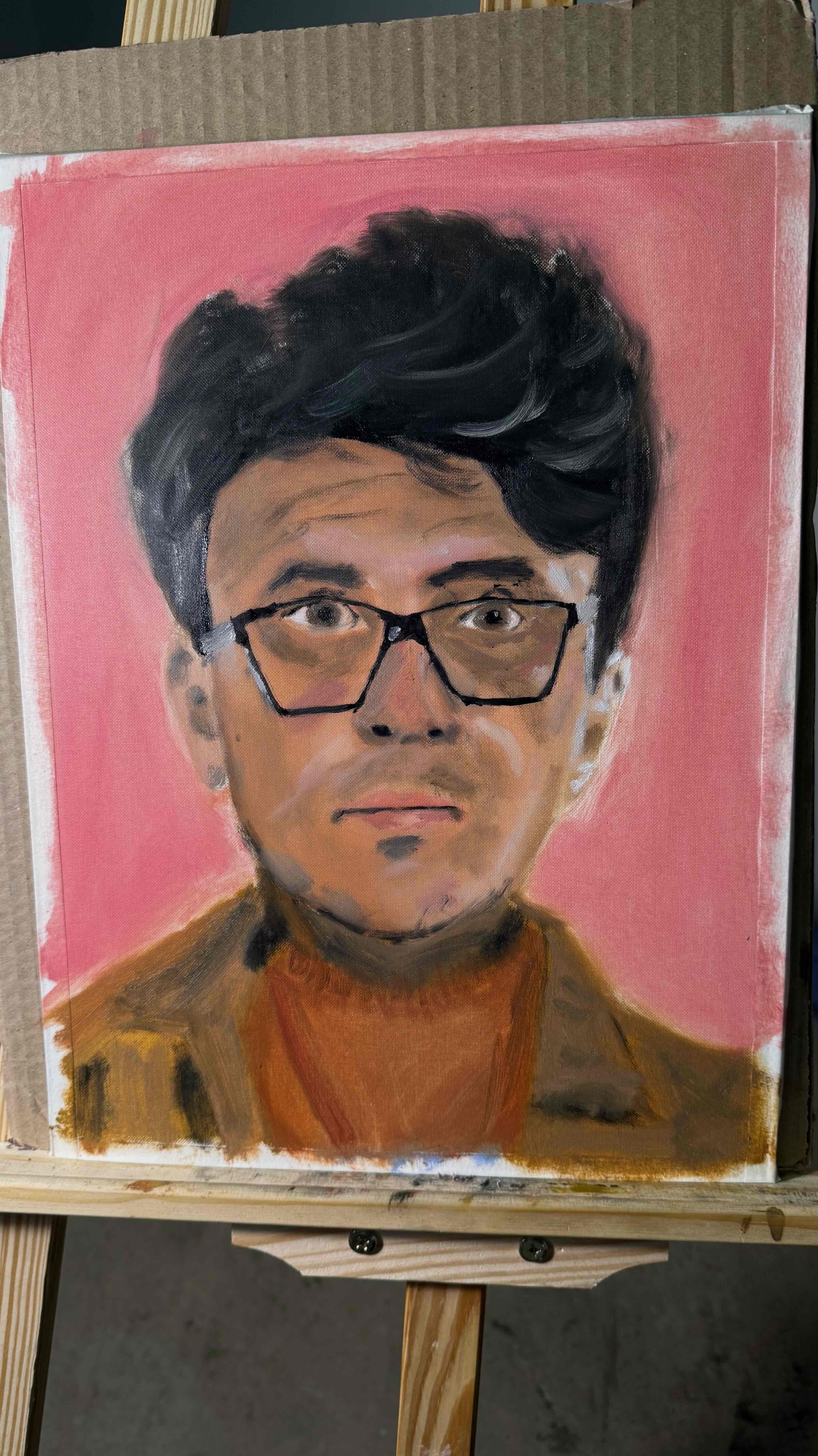 Self portrait painting.